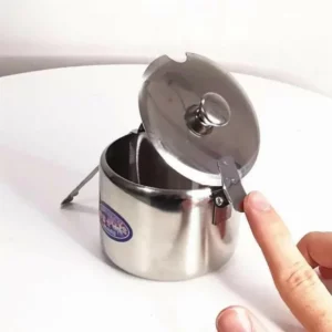 Mini Stainless Steel Kichen Salt Storage Pot Jars Tea Sauces Coffee Jam Storage Pot with Lid Spoon - Image 3