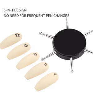 1pc 6 Head Nail Art Dotting Tools Disc Nail Drill Point Nail Tools Dot Painting Tools Nail Point Drill Pen - Image 4