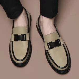 Men Genuine Leather Business Shoes Casual Flats Men Party Driving Loafers Shoes Breathable Moccasins Men's Casual High-end Shoes - Image 2