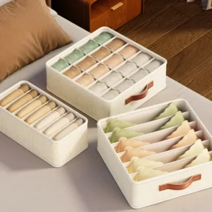 Underwear Storage Box Foldable Underwear Sock Organiser Multifunctional Waterproof Drawer Compartment Organiser - Image 5