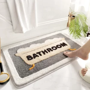 Cute Cartoon Pattern Imitation Cashmere Thickened Anti-slip Floor Mat Home Front Door Kitchen Bathroom Water Absorption Mats - Image 2