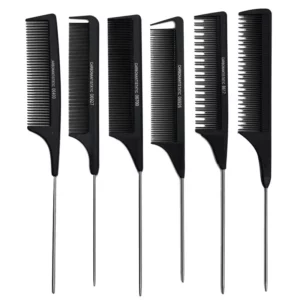 Professional Hair Tail Combs Stainless Steel Salon Cut Styling Comb Spiked Hair Care Styling Tools Barber Accessories Fine Teeth - Image 2