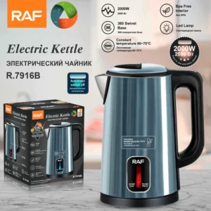 RAF 2.5L High Quality Double Wall Insulation Cool Touch Free Electric Kettle Water Kettle With Keep Warm Function - Image 2