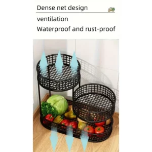 Multi Layer Kitchen Organizer Fruit Vegetable Shelf Bathroom Makeup Storage Desktop Dim Sum Storage Basket Kitchen Accessories - Image 4