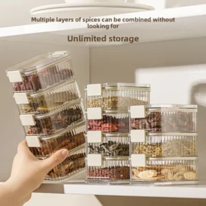 Sturdy Transparent Sealed Jars Stacking Kitchen Storage Kitchen Sealed Boxs Large Capacity Food Storage Box kitchen organizer - Image 4