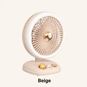 Portable Desk Fan Table Fan Stepless Speeds USB Fan With Built-in 4000mAh Rechargeable Battery And 3 Brigtness Night Light - Image 3