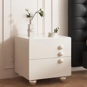 Solid Wood Bedside Table Minimalist Bedroom Storage Cabinet Minimalist Modern Decoration Floor Standing Bedside Small Cabinet - Image 2