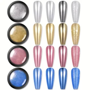 1pcs Nail Glitter Metallic Rubbing Dust Gel Polish Pigment Shinning Metal Manicure Decor Magic Mirror Powder Gold Silver Chrome - Image 3
