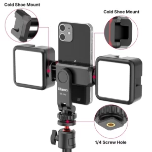 ULANZI ST-06S 360° Swivel Mobile Phone Tripod Stand with 2 Cold Shoes, All Mobile Phones Compatible - Image 3