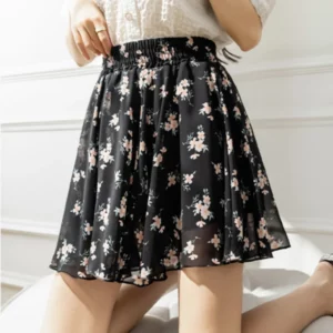 2023 New Summer Fashion Trend High Waisted Floral Loose Casual Minimalist with Safety Pants Anti Glare Women's A-line Skirt - Image 2