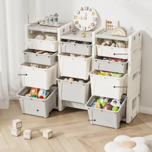 Kids Toy Storage Organizer - Large Capacity Multi-Layer Shelf & Bin for Baby Clothes/Toys, Space-Saving Nursery Storage Solution - Image 2