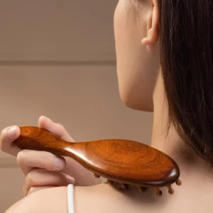 Multi-Functional Wood Therapy Massage Comb Scalp Head Massager Natural Sandalwood Circular Tooth Guasha Scraping Body Massager - Image 3