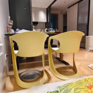 Nordic Simple Design Art Curved Chair Home Balcony Backrest Living Room Dining Room Chair Home Decor Bedroom Dressing Chair - Image 6