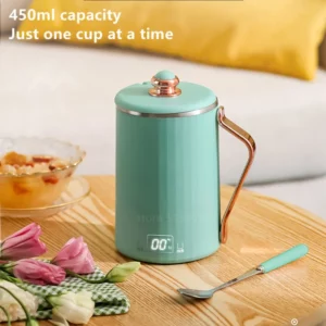 110V/220V Electric Kettle Portable Heating Cup Thermostat Heat Preserving Pot Electric Stew Cup Desktop Boiling Water Cup 450ML - Image 5
