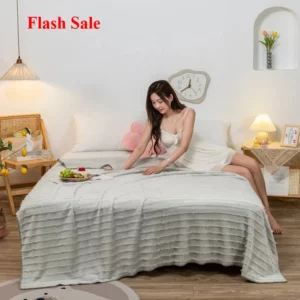 New Autumn and winter short plush fringed blanket siesta milk plush air conditioner siesta blanket end of bed decorative blanket - Image 3