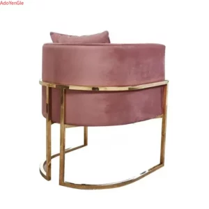 Nordic Simple Backrest Dressing Lounge Stool Light Luxury Negotiation Seats Bedroom Gold Makeup Chair Living Room Chair - Image 3