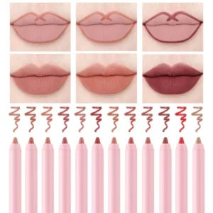 12 Colors Nude Matte Lipstick Pen Lip Liner Pencil Waterproof Long Lasting Lipgloss Plum Pink Plump Lip Stain Korean Cosmetics - Image 4