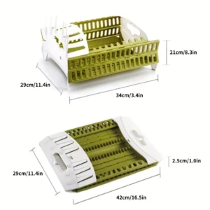1pc Foldable Dish Rack, Dish Draining Tray, Collapsible Dish Rack, Dinnerware Drainer Organizer - Image 6