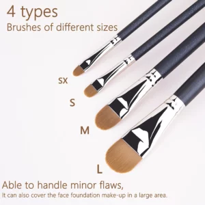 4 Types Sizes Upgraded Ultra-thin Foundation Concealer Makeup Brush Professional Liquid Foundation Cream Concealer Make-up Tool - Image 2