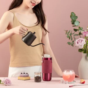EQURA High-Value Women's 316 Stainless Steel Coffee Thermos Cup Large Capacity Portable Office Straw Non-Slip Casual Cup 520ml - Image 6