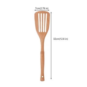 7pcs Wood Kitchen Utensils Set with Bamboo Joint Design Nature Wooden Spaghetti Spoons Wok Spatula for Cooking Accessories - Image 2