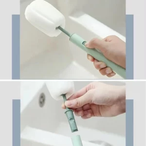 Silicone Bottle Brush 360 Degree Rotation Baby Pacifier Cup Nipple Cleaning Brushes Set Handheld Soft Head Food Grade Watering - Image 5