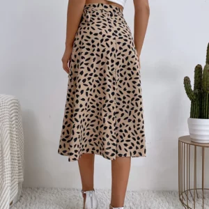 Benuynffy Boho Women Casual Print Tie Side Wrap Skirt Elegant High Waist Female Summer Asymmetrical Knee Length A-Line Skirts - Image 2