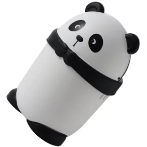 Cute Cartoon Panda Trash Can With Lid Kitchen Bedroom Office Waste Bins Reusable Garbage Bin Plastic BathroomTrashCan - Image 4