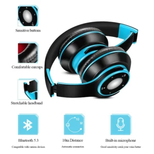 Wireless Stereo Bluetooth Headphone Portable Passive Noise Isolating Headphone for iPhone, Tablet, PC, xiaomi,Samsung Galaxy - Image 2