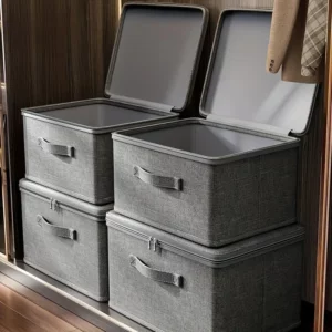 Multifunctional Foldable Storage Box with Cloth Cover , Large Capacity Quilt Storage Box Bra Storage Box Underwear Organizer - Image 2