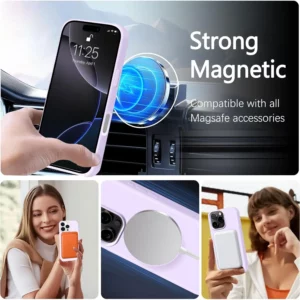 Magnetic Phone Case For iPhone 15 14 16 Plus 11 12 13 16 Pro Max Silicone Official Lanyard Magsafe Strap Protector Soft Cover - Image 3