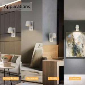 Aisilan LED Dimmable Wall Lamp with On/Off Switch Adjust Brightness and 3-CCT Rotation Wall Sconce for Bedside Living Room - Image 6