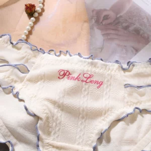 Women‘s Sweet Style Ribbed Panties Comfortable Mid Waist Underpants Ladies Breathable Hollow Out Female Underwear - Image 5