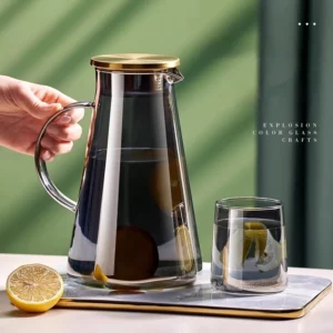 GIANXI Nordic Glass Water Bottle Set Large Capacity High Temperature Resistant Glass Kettle Home Classic Pure Color Juice Kettle - Image 2