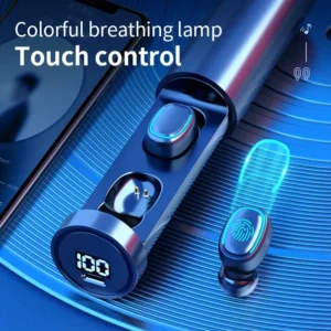 9D HIFI Bluetooth 5.1 Earphone Outdoor Sports Wireless Headset With Charging Bin Power Display Touch Control Headphones Earbuds - Image 3