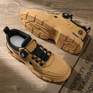 British Style Outdoor Men Work Shoes Rotating Button Fashion Motorcycle Shoes Versatile Men Casual Shoes Comfortable Sport Shoes - Image 1