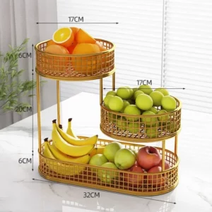 Multi Layer Kitchen Organizer Fruit Vegetable Shelf Bathroom Makeup Storage Desktop Dim Sum Storage Basket Kitchen Accessories - Image 6