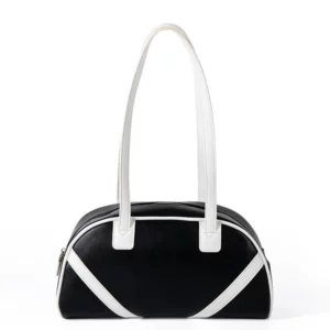 Simple PU Leather Women Shoulder Bags 2024 Korean Spliced Color Commuter Handbags Textured Zipper Underarm Bag - Image 5