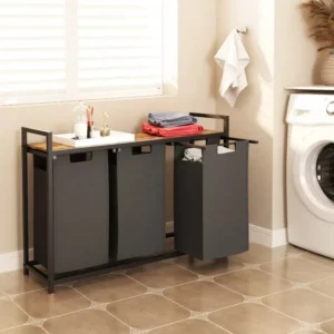 Double-Layer Laundry Hamper, Large Capacity Clothes Organizer, Bedroom Sorting Basket, Home Storage Rack for Laundry Room - Image 1