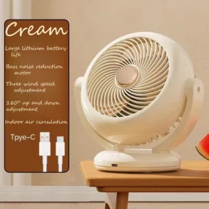Tinsol Adjustable Wall Mount Electric Fan Charging Fan Silent Cooling Fan Air Cooler Three-speed Desktop Portable Air Circulator - Image 4
