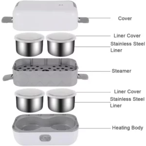 New Electric Lunch Box Portable Double Thermal Insulation Lunch Box with Stainless Steel Liners Home Food Heating Container Boxs - Image 4