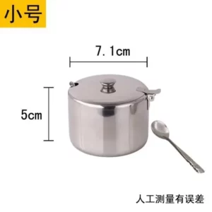 Mini Stainless Steel Kichen Salt Storage Pot Jars Tea Sauces Coffee Jam Storage Pot with Lid Spoon - Image 4