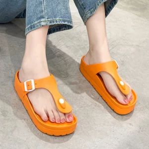 Smile Pop Fashion Flip-flop Sandals Women Summer Beach Shoes With Snap Fastening Women Adjustable Thick Sole Casual Women Shoes - Image 5