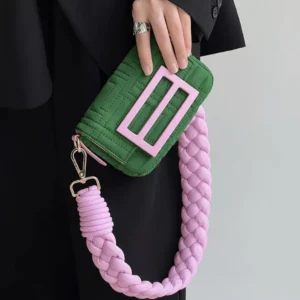 2024  Mobile Phone Woven Strip Mini Small Bag  Single Shoulder Messenger Small Flap crossbody Fashion Women  Luxury Designer New - Image 1