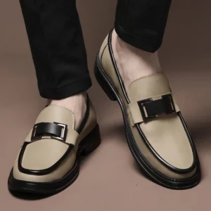 Men Genuine Leather Business Shoes Casual Flats Men Party Driving Loafers Shoes Breathable Moccasins Men's Casual High-end Shoes - Image 1