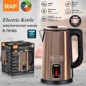 RAF 2.5L High Quality Double Wall Insulation Cool Touch Free Electric Kettle Water Kettle With Keep Warm Function - Image 4