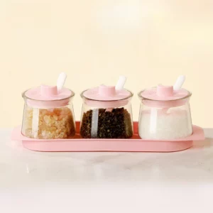 Condiment Box Glass Salt Shaker with Lid Condiment Jar Household Condiment Bottle Kitchen Supplies Condiment Jar Set - Image 4