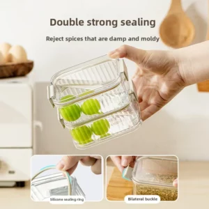 Sturdy Transparent Sealed Jars Stacking Kitchen Storage Kitchen Sealed Boxs Large Capacity Food Storage Box kitchen organizer - Image 2