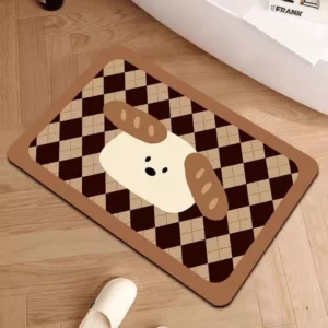 Cute Puppy with Bread Doormat - Anti-Slip, Durable Home Decor Mat for Entrance or Bathroom, Unique Gift, Adorable Design - Image 6