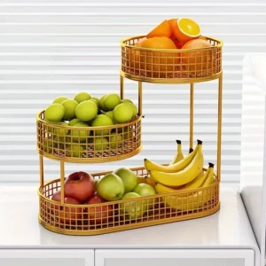 Multi Layer Kitchen Organizer Fruit Vegetable Shelf Bathroom Makeup Storage Desktop Dim Sum Storage Basket Kitchen Accessories - Image 2